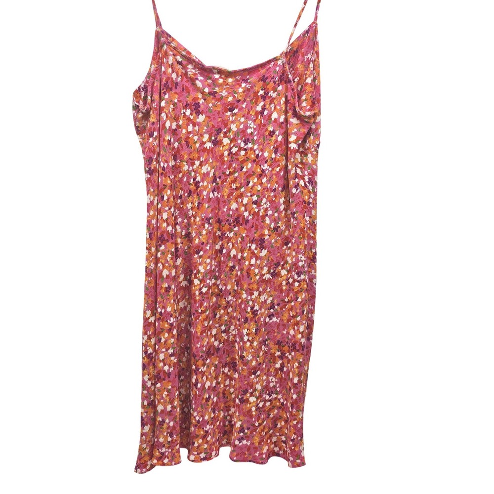 Marks & Spencer‎ Pink Floral Twist Front Spaghetti Strap Mini Slip Dress - Picture 2 of 6
